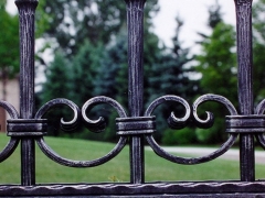 hand forged custom fence'
