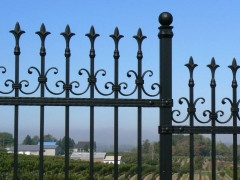 hand forged custom fence'