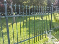 hand forged custom fence'